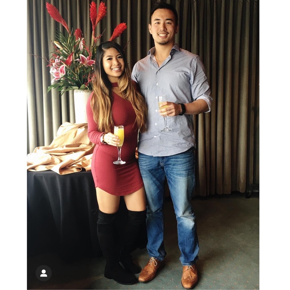 Red bodycon long sleeve dress size S